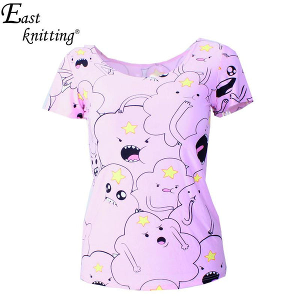 X-179 Adventure Time Print Women T-shirt Harajuku Punk Summer T-shirts Casual Clothes Set