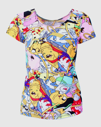 X-179 Adventure Time Print Women T-shirt Harajuku Punk Summer T-shirts Casual Clothes Set