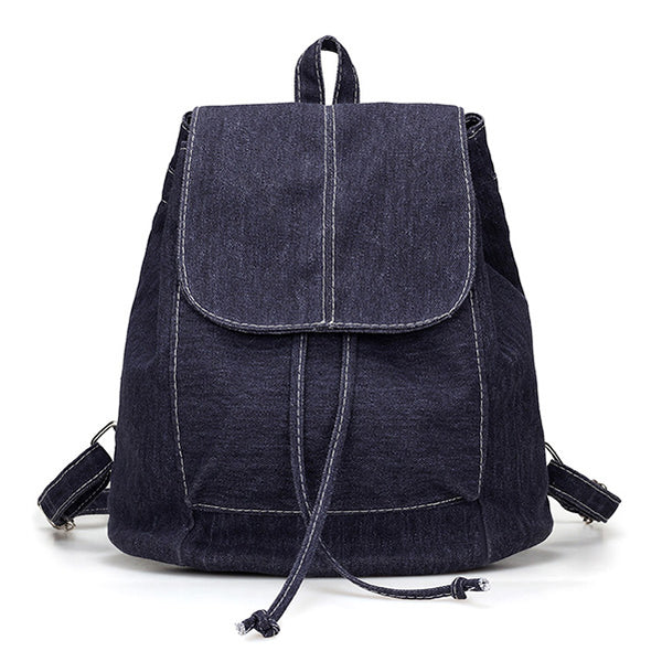 2017 New Denim Canvas Women Backpack Drawstring School Bags For Teenagers Girls Small Backpack Female Rucksack Mochilas Feminina