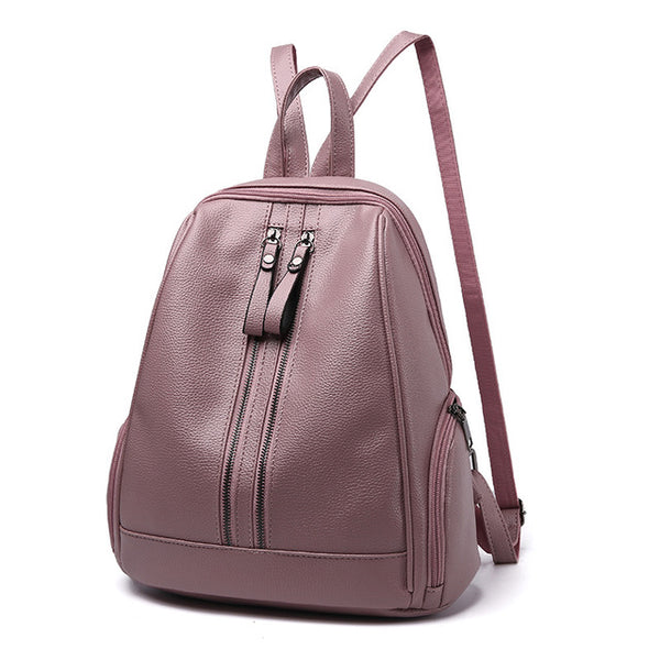 Herald Fasion PU Leather Backpacks for Adolescent Girls Zipper Backpack Female Backpack to School Notebooks Laptop College bag