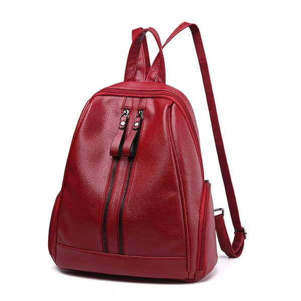 Herald Fasion PU Leather Backpacks for Adolescent Girls Zipper Backpack Female Backpack to School Notebooks Laptop College bag