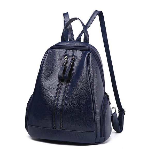 Herald Fasion PU Leather Backpacks for Adolescent Girls Zipper Backpack Female Backpack to School Notebooks Laptop College bag