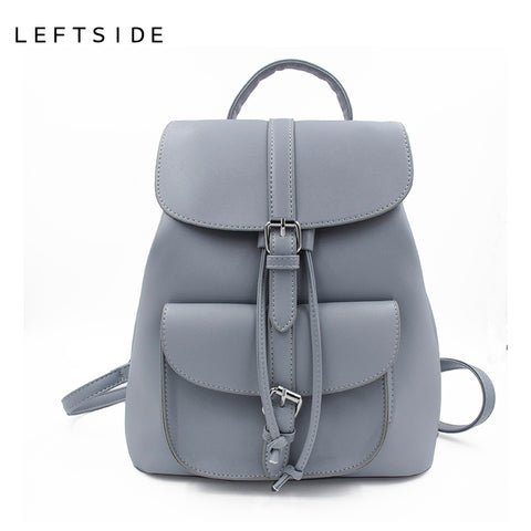 LEFTSIDE Women's Drawstring PU Leather Backpack School bags Teenage Girls Backpacks for Women High quality ladies Bagpack