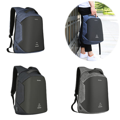 Men's Waterproof Charging Backpack Business Satchel Bag Large Capacity Laptop Backpack with USB Charging Port for Outing