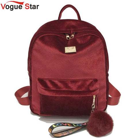 2018 Autumn Winter Backpack For Women Velour Schoolbag Daypack Shoulder Bags Fashion Brand Designed Female Backpack  LB544