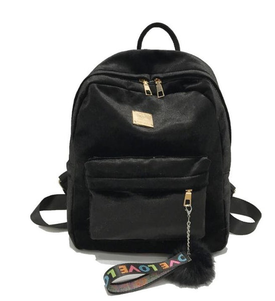 2018 Autumn Winter Backpack For Women Velour Schoolbag Daypack Shoulder Bags Fashion Brand Designed Female Backpack  LB544