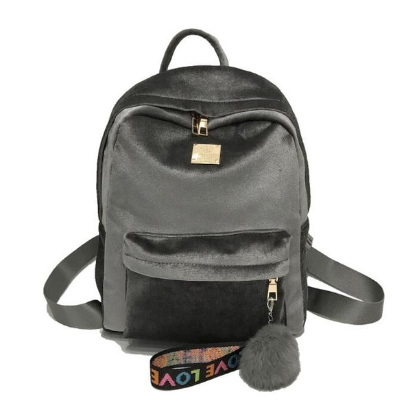 2018 Autumn Winter Backpack For Women Velour Schoolbag Daypack Shoulder Bags Fashion Brand Designed Female Backpack  LB544