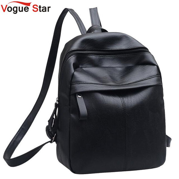 High Quality PU Leather Women Backpack Fashion Solid School Bags For Teenager Girls Large Capacity Casual Women Black Backpack L