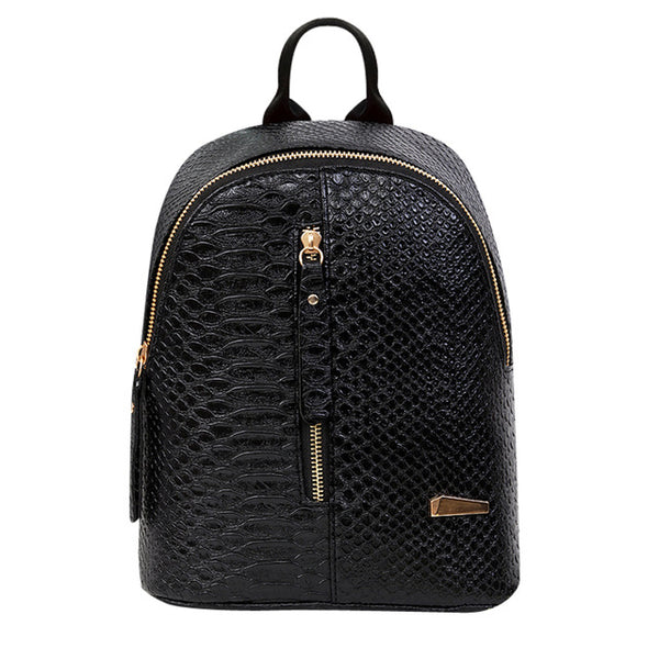 2018 Fashion Women Alligator Pattern Backpack Luxury PU Leather Girls School Bag Female Simple Mini Travel Rucksack Back Pack