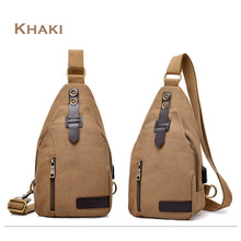 Men's Fashion Crossbody Bag Outdoor Multifunction Casual Chest Bag with USB